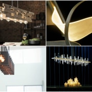 Here are four dramatic designs to consider this ceiling, chandelier, interior design, lamp, lampshade, light fixture, lighting, lighting accessory, product design, black, white