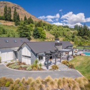 The word ‘relax’ comes to mind with this cottage, elevation, estate, farmhouse, hill station, home, house, land lot, landscape, mountain, mountain range, mountain village, property, real estate, residential area, suburb, villa, brown, gray