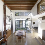 Sam Crawford Architects ceiling, daylighting, house, interior design, living room, real estate, brown, white, gray