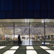 Municipal Offices and Train Station, Delft - Municipal architecture, building, daylighting, glass, metropolis, metropolitan area, night, reflection, structure, black