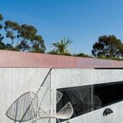 Distant views of the tree canopy - Distant architecture, building, daylighting, facade, house, roof, sky, wall