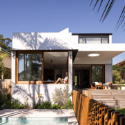 The decidedly modern look to the rear of 