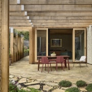 The side courtyard with the informal sitting room 