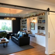 Living Room Entrance - architecture | beam | architecture, beam, building, ceiling, design, door, floor, flooring, furniture, hardwood, home, house, interior design, laminate flooring, lighting, living room, loft, property, real estate, room, table, wall, window, wood, wood flooring, orange