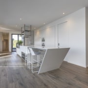 Contemporary Kitchen & Bar by Celia Visser - architecture, floor, flooring, hardwood, house, interior design, laminate flooring, property, real estate, wood flooring, gray