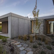 The house was designed with a natural materials 