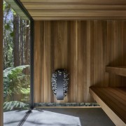 Sauna in the project's wellness retreat. Photography by 