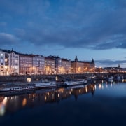 The reinvented vaults gleam in Prague's early evening 