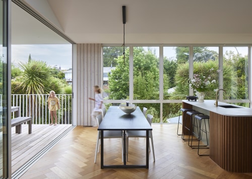 Kitchen, living and dining seamlessly co-exist and are 