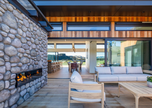 Looking right through the home from sheltered outdoor 