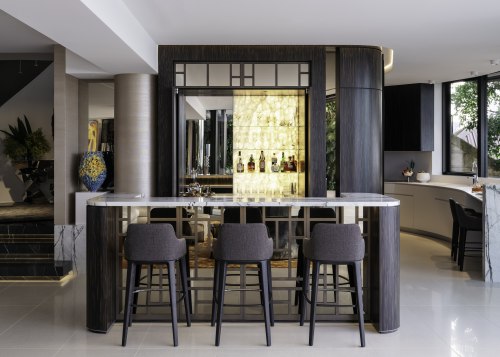 A pair of large custom-designed, bronze Axolotl finish, 