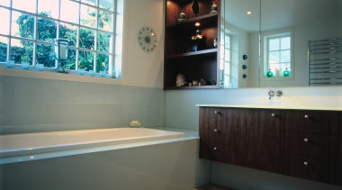 The view of a contemporary bathroom of a bathroom, countertop, floor, home, interior design, room, window, gray, black