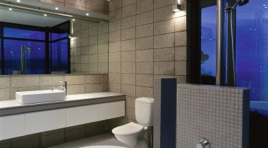 The view of a urban bathroom - The architecture, bathroom, ceiling, interior design, property, room, wall, gray