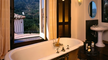 View of the bathroom - View of the bathroom, estate, home, interior design, room, window, brown, orange