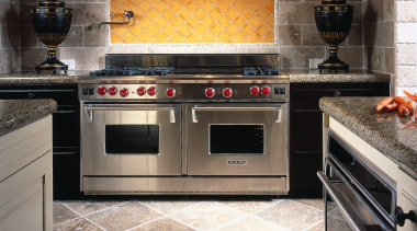 View of the kitchen appliance - View of cabinetry, countertop, floor, flooring, home appliance, kitchen, kitchen appliance, kitchen stove, tile, white, black