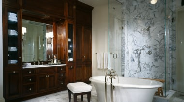 View of this bathroom - View of this bathroom, estate, home, interior design, room, gray, black
