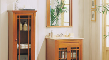 View of the vanity unit within this bathroom bookcase, cabinetry, chest of drawers, display case, drawer, furniture, hardwood, interior design, product, shelf, shelving, table, white