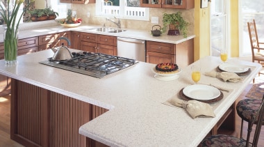 View of this traditional kitchen - View of cabinetry, countertop, cuisine classique, dining room, floor, flooring, furniture, hardwood, interior design, kitchen, room, table, wood flooring, white