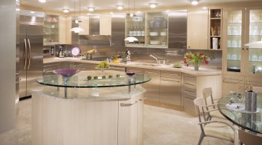 View of this contemporary kitchen designed by Habitat cabinetry, countertop, cuisine classique, flooring, interior design, kitchen, gray