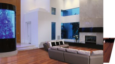 View of this living area - View of ceiling, floor, flooring, hardwood, interior design, laminate flooring, living room, room, wall, wood, wood flooring, red