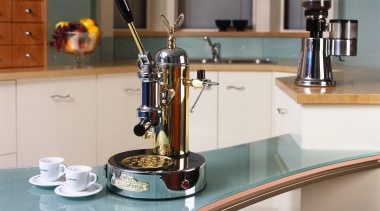 view of n elecktra coffee machine - view product, product design, gray