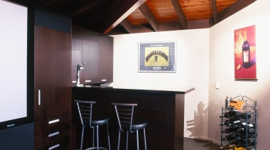 view of the bar that has full facilities architecture, ceiling, flooring, interior design, real estate, room, black