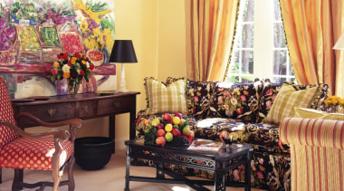 View of a living area, cream carpet, wooden furniture, home, interior design, living room, room, table, window, orange