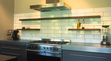 Example of freestanding cooker and chimney from Smeg cabinetry, countertop, interior design, kitchen, kitchen stove, room, under cabinet lighting, orange, black