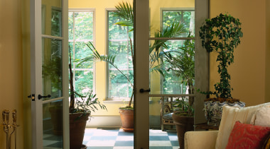 A view of a living area, wooden and ceiling, door, home, interior design, living room, real estate, room, window, window covering, window treatment, wood, brown
