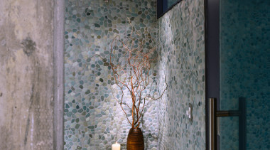 A close up view of the pebbled walls architecture, ceiling, glass, interior design, wall, window, gray, black
