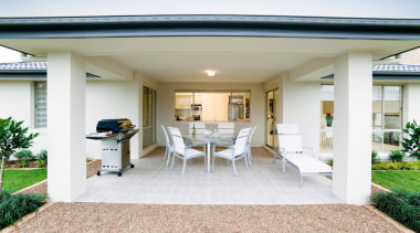 view of the outdoor entertainment area that leads estate, home, house, property, real estate, window, white