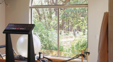 an arched window connects this master bathroom and architecture, daylighting, door, furniture, home, interior design, table, window, brown, gray