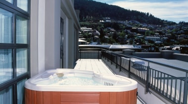 An exterior view of the spa pool. - bathtub, jacuzzi, property, real estate, swimming pool, gray