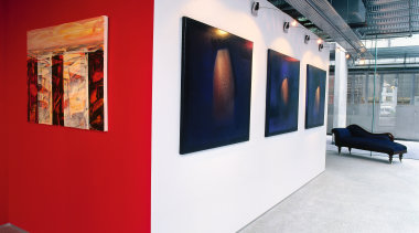 A view of the paints used within the exhibition, white