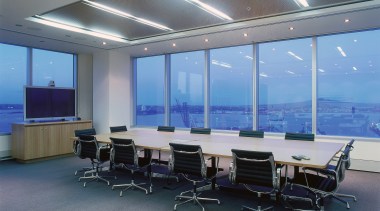 An interior view of the Lumley General Insurance ceiling, conference hall, daylighting, interior design, office, real estate, gray