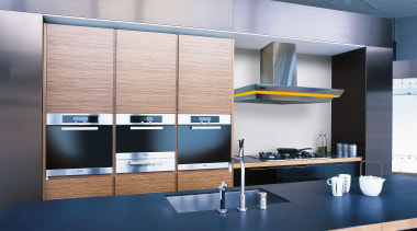 A view of the Miele showroom, designed so architecture, ceiling, interior design, office, product design, gray