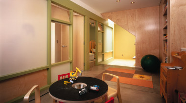 The New childrens play area features a soft apartment, ceiling, interior design, real estate, room, table, orange, brown