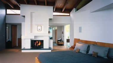 A sliding panel to the left is the architecture, ceiling, daylighting, estate, floor, house, interior design, living room, loft, property, real estate, room, gray, black