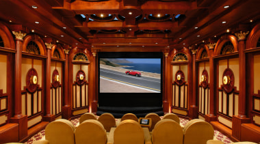 view of this home theatre with a 1930s auditorium, conference hall, function hall, interior design, theatre, red