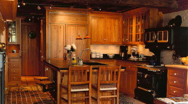 A view of some furniture by Longleaf Lumber cabinetry, countertop, furniture, interior design, kitchen, wood, red, brown