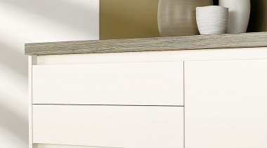 A view ofsome laninex benchtops. - A view chest of drawers, drawer, furniture, product, product design, sideboard, white