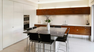 view of this award winning kitchen featuring stainless ceiling, countertop, floor, interior design, kitchen, real estate, room, table, white