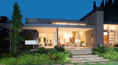 view of the exterior of this house featuring architecture, cottage, estate, facade, home, house, lighting, mansion, property, real estate, residential area, roof, villa, window, blue