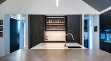 A drinks station to the side of the 