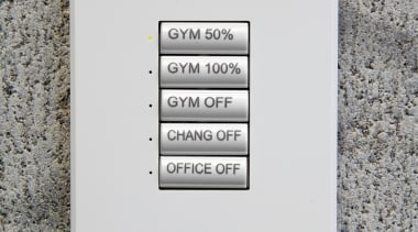 A view of the lighting system. - A font, product design, text, white, gray