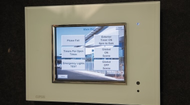 A view of the lighting control system. - display device, electronic device, electronics, multimedia, product design, screen, technology, black, orange