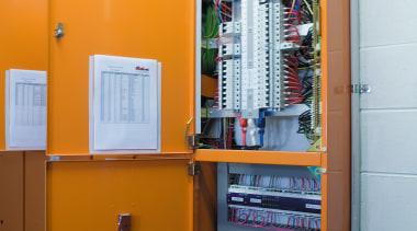 A viewof the electrical technology. - A viewof electrical wiring, machine, product, shelving