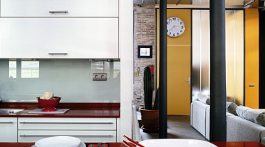 view of  this kitchen featuring red silestone architecture, bathroom, ceiling, interior design, product design, room, white