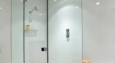 A view of a shower screen from Erina angle, bathroom, glass, interior design, plumbing fixture, product design, room, shower, shower door, tap, wall, gray