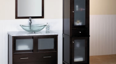 view of Ronbows bathroom collection of feestanding vanities bathroom, bathroom accessory, bathroom cabinet, chest of drawers, drawer, furniture, plumbing fixture, product, product design, sink, gray